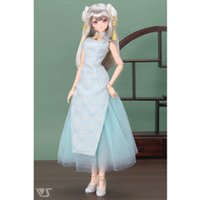 Load image into Gallery viewer, Mint Chinoiserie Dress (SS-M bust)