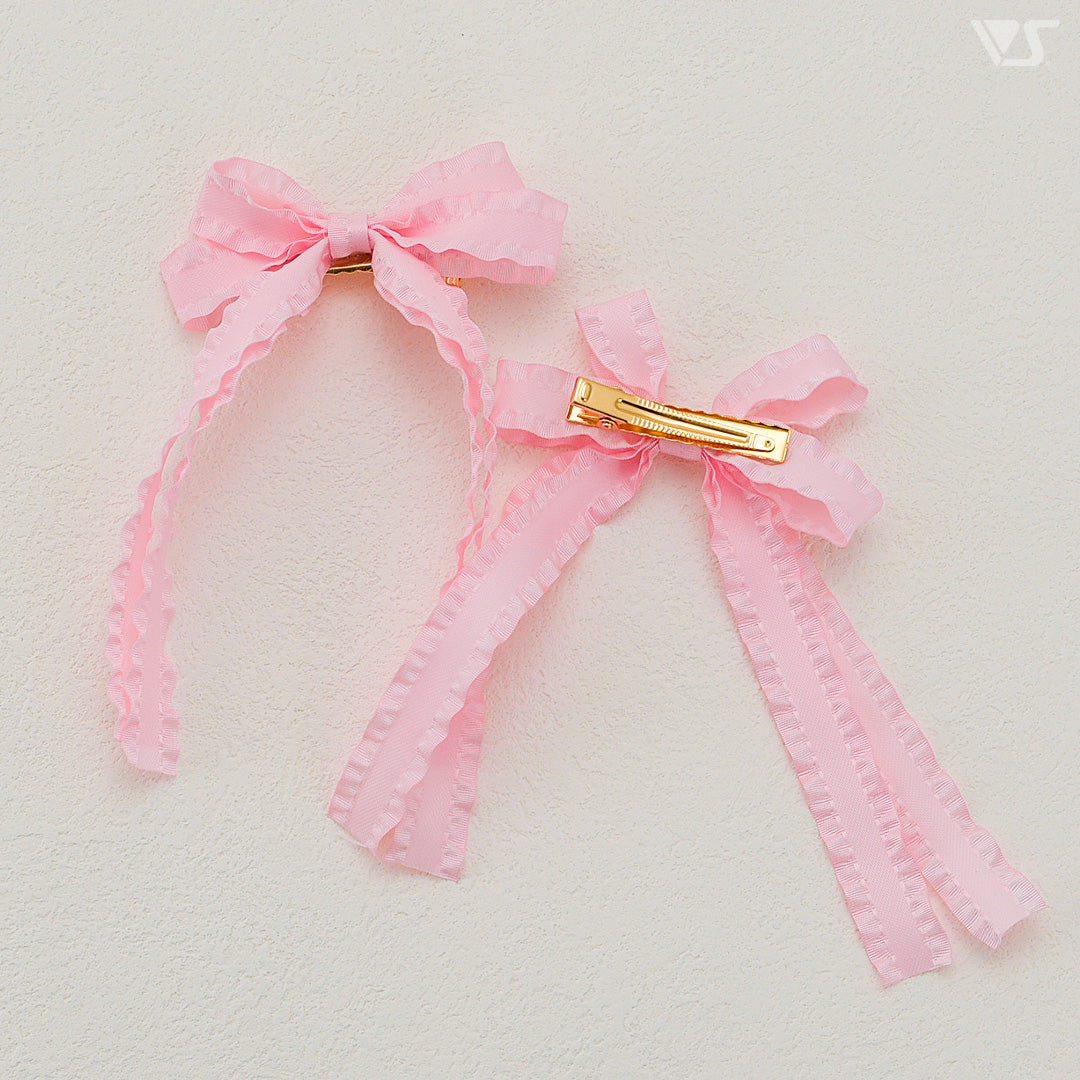 Ribbon Clips (Double / Pink)