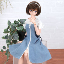 Load image into Gallery viewer, Girly Denim Zip Dress Set