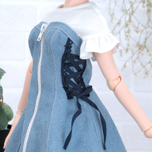 Load image into Gallery viewer, Girly Denim Zip Dress Set