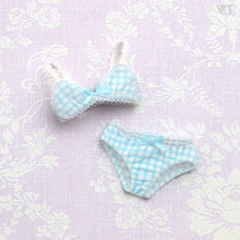 Load image into Gallery viewer, Triangle Bra & Panties Set / Mini (Blue Plaid)