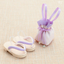 Load image into Gallery viewer, Modern Drawstring Bag & Geta Sandals Set (Light Pink)