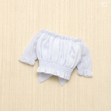 Load image into Gallery viewer, Short Sleeve Cropped Blouse (Pale Blue)