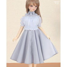 Load image into Gallery viewer, Short Sleeve Cropped Blouse (Pale Blue)