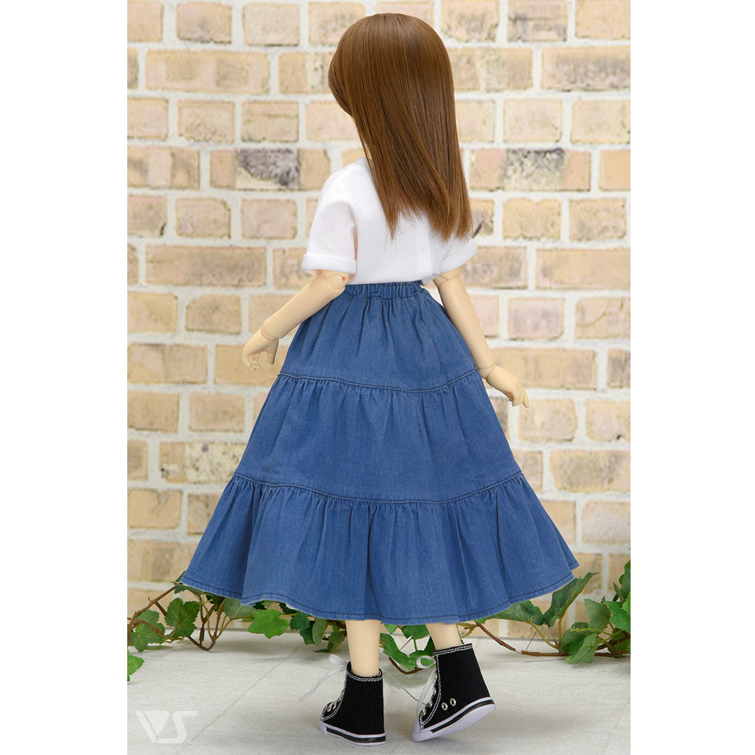 Denim Tiered Skirt