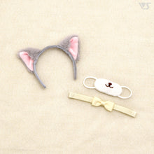 Load image into Gallery viewer, Mask & Cat Ear Headband (Gray)