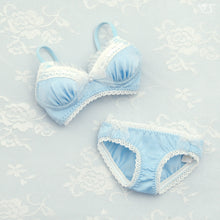Load image into Gallery viewer, Lace bra & shorts set (blue)