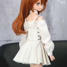 Load image into Gallery viewer, White Synthetic Leather Pinafore Dress Set / Mini