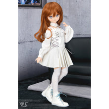 Load image into Gallery viewer, White Synthetic Leather Pinafore Dress Set / Mini