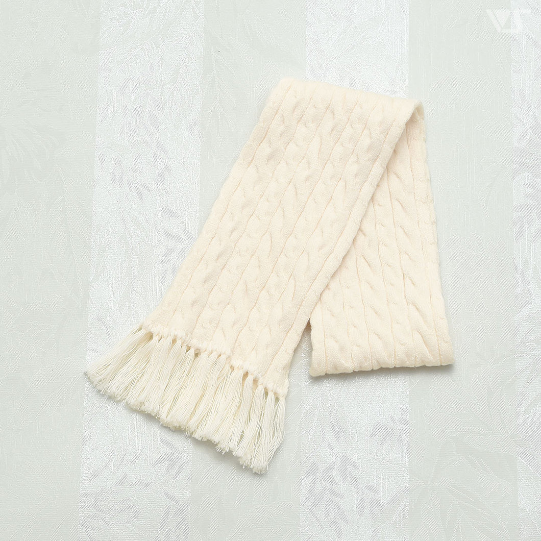 Cable knit scarf (ivory)[PreOrder]