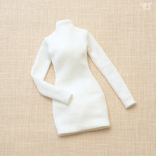 Load image into Gallery viewer, High-neck ribbed knit dress (white)[PreOrder]
