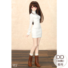 Load image into Gallery viewer, High-neck ribbed knit dress (white)[PreOrder]
