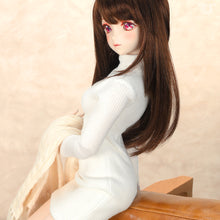 Load image into Gallery viewer, High-neck ribbed knit dress (white)[PreOrder]
