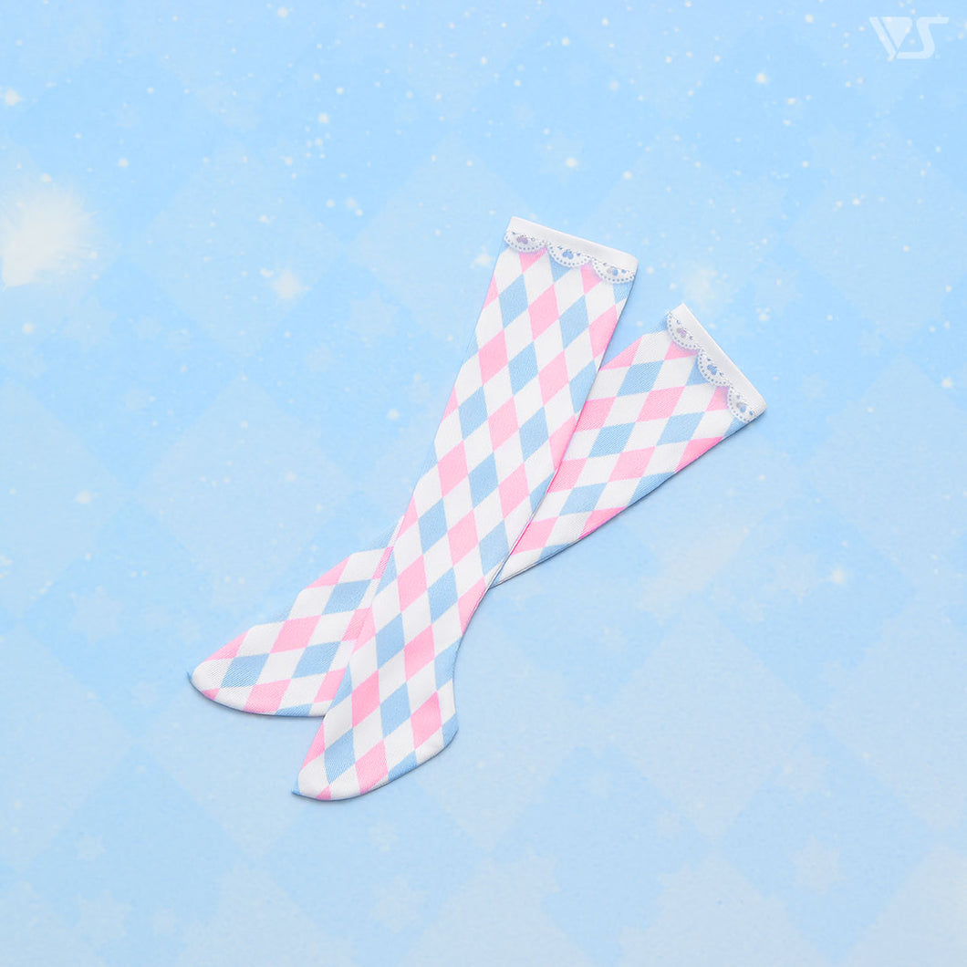 SDM Diamond Pattern Socks (Peach x Water) - Mini [PreOrder]