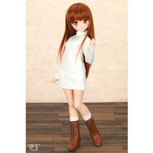 Load image into Gallery viewer, High-neck ribbed knit dress (white) - mini [PreOrder]
