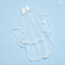 Load image into Gallery viewer, Dressy Ribbon Veil (White Tulle)[PreOrder]
