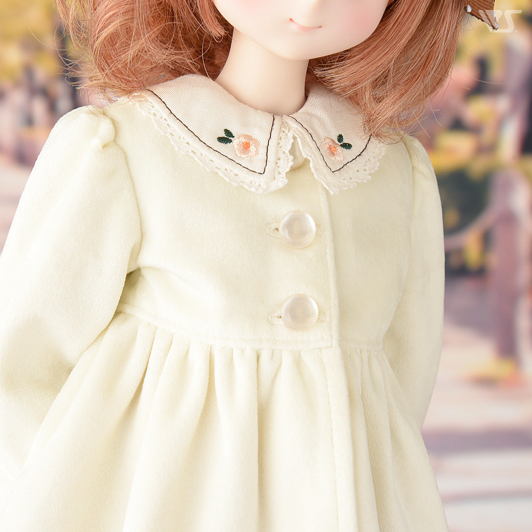 Collarless Gathered Coat / Mini