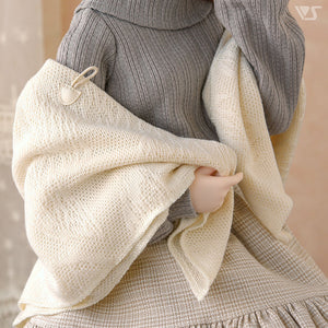 Cotton Knit Shawl (Ivory)