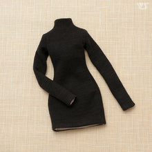 Load image into Gallery viewer, Ribbed High Neck Knit Dress (Black)[PreOrder]
