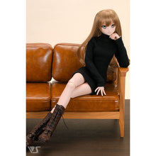 Load image into Gallery viewer, Ribbed High Neck Knit Dress (Black)[PreOrder]
