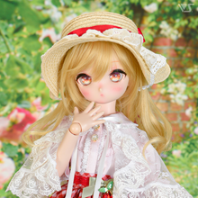Load image into Gallery viewer, Bergere hat (beige with red ribbon)[PreOrder]
