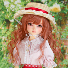 Load image into Gallery viewer, Bergere hat (beige with red ribbon)[PreOrder]
