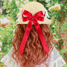 Load image into Gallery viewer, Bergere hat (beige with red ribbon)[PreOrder]
