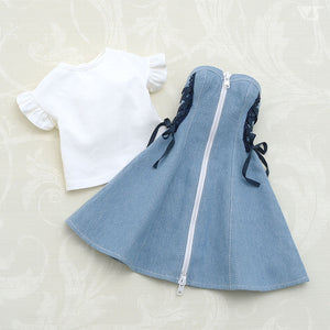 Girly Denim Zip Dress Set