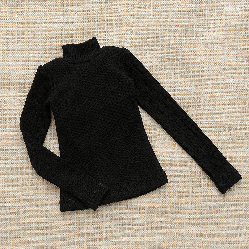 Ribbed High Neck Knit (Black)[PreOrder]