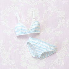 Load image into Gallery viewer, SS~M Bust Bra &amp; Panties Set (Blue Border)[PreOrder]
