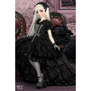 Reversible Princess Pompon Skirt (Black / Lace)