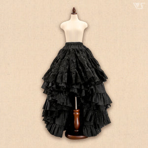 Reversible Princess Pompon Skirt (Black / Lace)