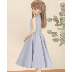 Long Shirt Dress Set (Stripe / Ice Blue)[PreOrder]