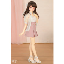 Load image into Gallery viewer, Sheer blouse and tight skirt set (pink)[PreOrder]
