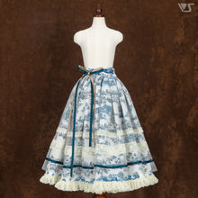 Load image into Gallery viewer, Wrap skirt (Toile de Jouy/blue)[PreOrder]
