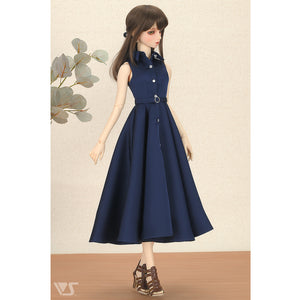 Long Shirt Dress Set (Navy)[PreOrder]