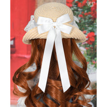 Load image into Gallery viewer, Bergère hat (beige with white ribbon)[PreOrder]
