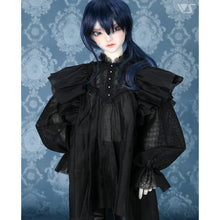 Load image into Gallery viewer, Frilled shoulder blouse (black)[PreOrder]
