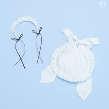 Load image into Gallery viewer, Maid headband &amp; apron (black ribbon)[PreOrder]
