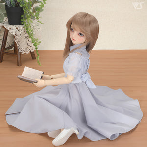 Long Shirt Dress Set (Stripe / Ice Blue)[PreOrder]