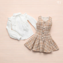 Load image into Gallery viewer, Checked Jumper Skirt Set (Mocha)[PreOrder]
