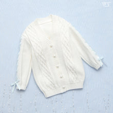 Load image into Gallery viewer, Lace-up Knit Cardigan (White)[PreOrder]
