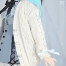 Load image into Gallery viewer, Lace-up Knit Cardigan / Mini (White)[PreOrder]
