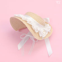 Load image into Gallery viewer, Bergère hat (beige with white ribbon)[PreOrder]

