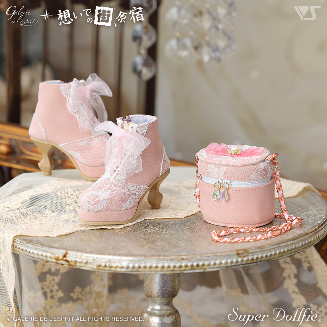 Chain Vanity Bag & Organza Lace-up Boots Set [PreOrder]