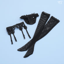 Load image into Gallery viewer, Lacy garter set (mesh/black)[PreOrder]
