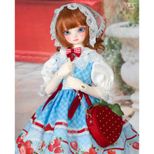 Load image into Gallery viewer, Strawberry Satin Shoulder Bag [PreOrder]A super eye-catching and cute strawberry bag.
Comes with a sparkling chain of clear beads and pearls♪
