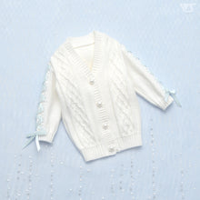 Load image into Gallery viewer, Lace-up Knit Cardigan / Mini (White)[PreOrder]

