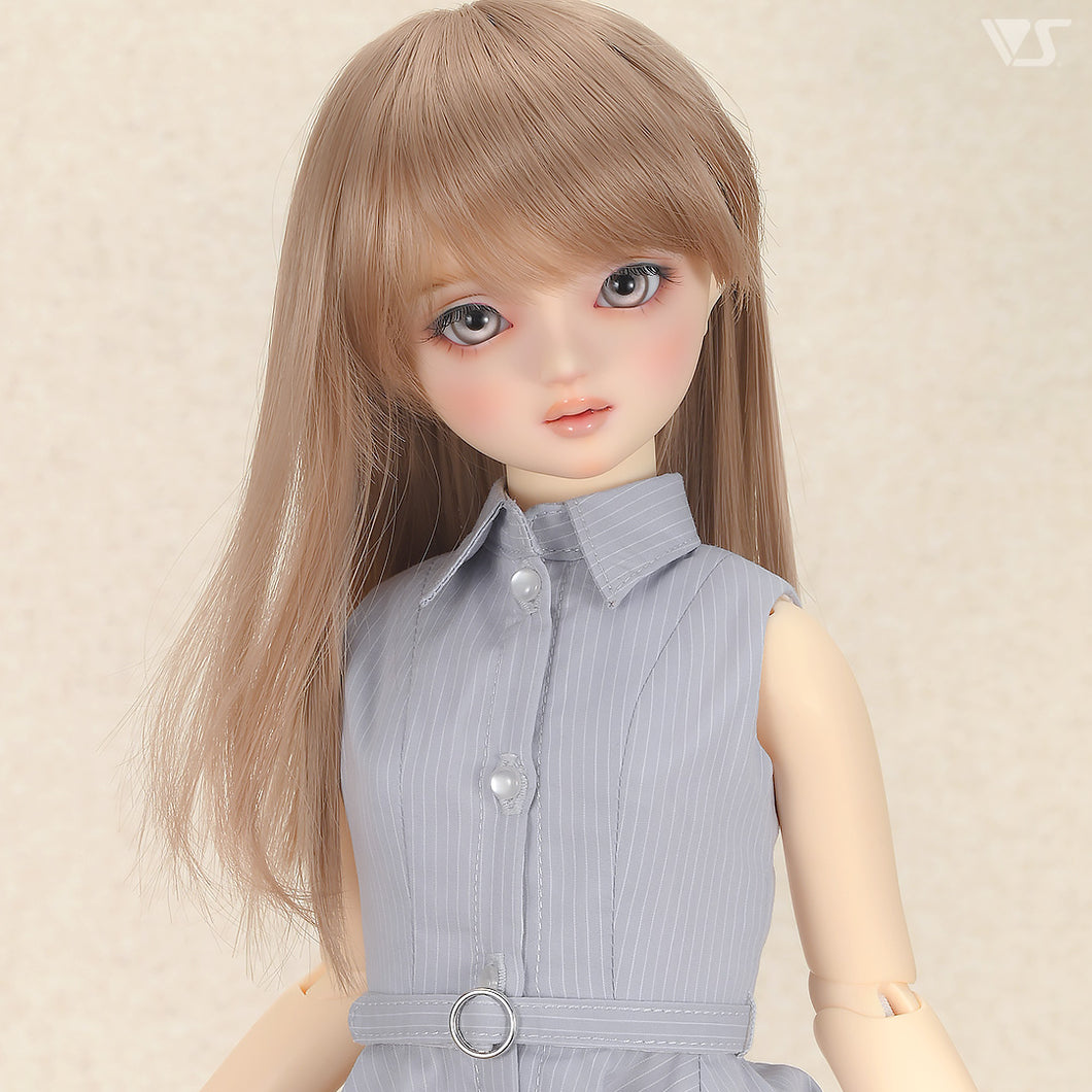 Long Shirt Dress Set (Stripe / Ice Blue)[PreOrder]