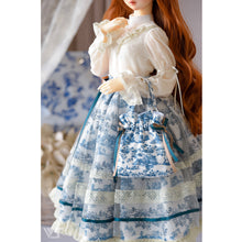 Load image into Gallery viewer, Wrap skirt (Toile de Jouy/blue)[PreOrder]
